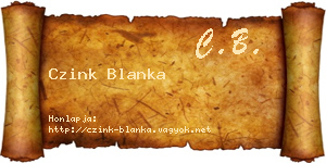 Czink Blanka névjegykártya